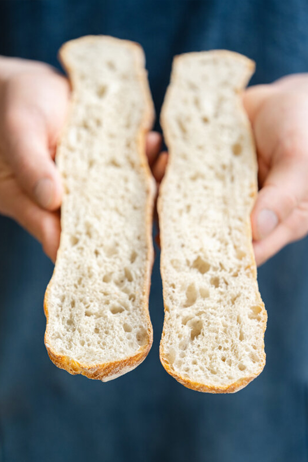 Karakteristisk tekstur av ciabatta