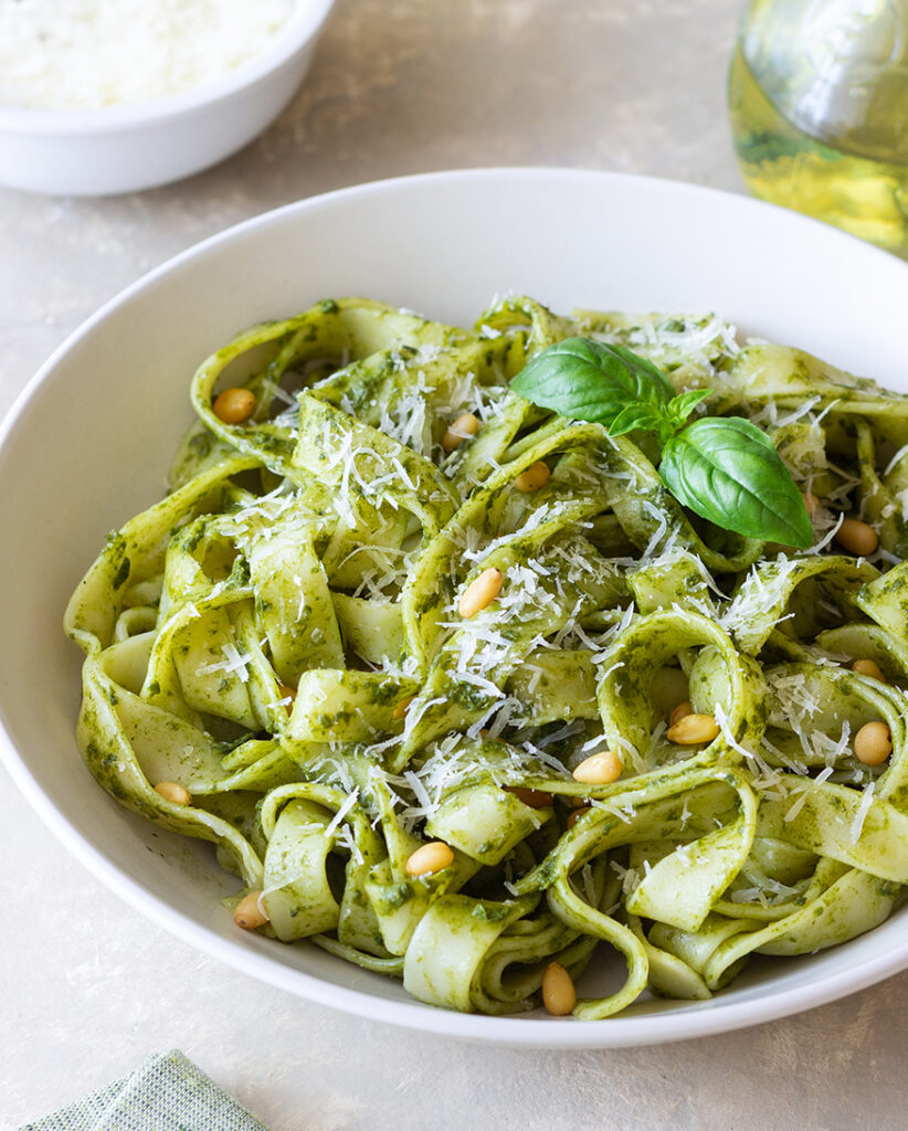 Tagliatelle med pesto genovese