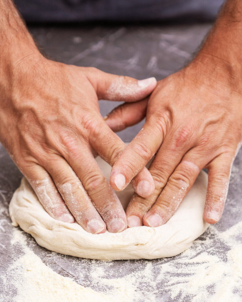Fingerteknikk for pizzastøping